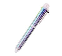 Stylo à bille multicolore 6 en 1 rétractable stylo à bille multicolore stylo à bille transparent fournitures scolaires cadeau étudiant stylo multifonctionnel, M, autres pierres précieuses