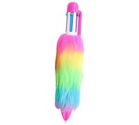 Stylo à bille multicolore, rétractable, en peluche, multicolore, pour étudiants, papier à lettre amusant, 6 couleurs pour apprendre, travailler, prendre des notes