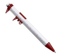 Stylo à bille multifonction - 150 mm - En plastique - Avec échelle graduée de 0 à 100 mm et recharge d'encre gel de 1,0 mm - Portable - Pour atelier et école (rouge)