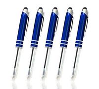 Stylo à bille multifonction 3 en 1 avec lampe torche et pointe inscriptible pour appareils à écran tactile/papier (encre noire, bleu)