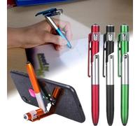 Stylo à bille multifonction 4 en 1 avec lumière LED, support pliable pour téléphone, lecture nocturne, crayon d'écriture, papeterie de bureau et d'école pour étudiants MP-8878-blue