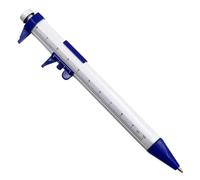 Stylo à bille multifonction pour pied à coulisse - 150 mm - En plastique - Avec échelle graduée de 0 à 100 mm et recharge d'encre gel de 1,0 mm - Portable pour atelier et école (bleu)