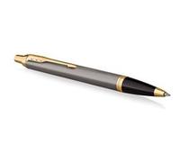 Parker - Stylo bille - IM - Laque grise, finitions or - Pointe moyenne - Coffret cadeau