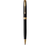 Stylo bille - PARKER - Sonnet - Laque noire - Attributs dorés - Recharge noire pointe moyenne