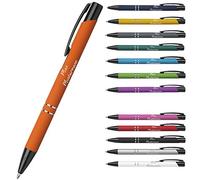 Stylo à bille, personnalisable, idée cadeau pour Noël, de qualité supérieure, avec gravure à une ligne ou deux lignes, petit cadeau pour les collègues, orange gommé