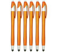 - Stylo à bille - Plastique - Avec clip - 6 pièces - Orange