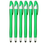 - Stylo à bille - Plastique - Avec clip - 6 pièces - vert