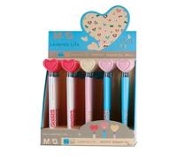 Stylo à bille poussoir coeur bleu (40pcs)