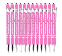 Stylo à bille publicitaire personnalisé, stylo à bille personnalisé avec fonction tactile, adapté aux entreprises, au bureau, à l'école, à l'écriture, gravure gratuite avec message de nom - 12Pièces