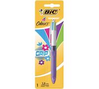 Bic Couleurs Grip Stylo-Bille Rose + Violet + Vert + Turquoise
