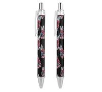 Stylo à bille rétractable 4 juillet Motif chat drapeau américain 0,5 mm Encre noire pour agenda