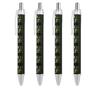 Stylo à bille rétractable à encre noire, fabriqué au Brésil, motif drapeau Viitage, 0,5 mm, écriture fluide, accessoires pour prise de notes, pour bureau, 4 pièces
