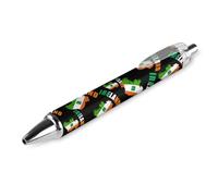 Stylo à bille rétractable avec drapeau de la carte de l'Irlande - Encre bleue - Pointe fine de 0,5 mm - Fournitures de bureau - AS PIC 3