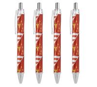 Stylo à bille rétractable avec drapeau des États-Unis et de la Chine, encre noire, pointe fine de 0,5 mm, fournitures de bureau pour enseignant(e) et infirmière