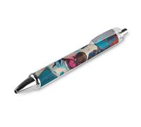 Stylo à bille rétractable Bulldog coloré et vibrant, pointe de 0,5 mm, encre noire, écriture fluide, 1 pièce