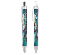 Stylo à bille rétractable Bulldog coloré et vibrant, pointe de 0,5 mm, encre noire, écriture fluide, lot de 2