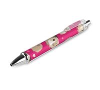 Stylo à bille rétractable classique lisse de qualité supérieure avec ruban rose à séchage rapide pour cancer du sein