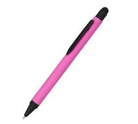 Stylo à Bille rétractable en Aluminium Stylus Pink, Recharge Grande capacité Interchangeable, Couleur d'écriture Bleue, avec Toucher softtouch, Stylo avec Stylet Tactile