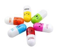 Stylo à Bille rétractable en Forme de Capsule de 3 PCs, Mini Stylo Bille rétractable de Capsule de Capsule de Pilule, Couleur aléatoire 5.4 * 2.4cm Qui respecte l'environnement et Pratique