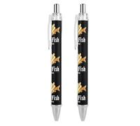 Stylo à bille rétractable « I Love Fish Chips », encre noire, pointe fine de 0,5 mm, fournitures de bureau pour enseignant(e) et infirmière