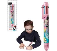Stylo à bille rétractable Minnie Mouse | 6 couleurs pour les enfants | Stylos colorés pour les fêtes d'anniversaire | Prix pour les étudiants Fournitures scolaires à partir de 3 ans
