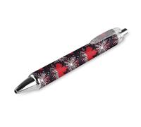Stylo à bille rétractable motif drapeau du Canada Fireworks - Encre noire - 0,5 mm - Pour écrire des notes - Accessoires pour bureau