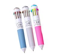 Stylo à bille rétractable multicolore 10 couleurs en 1, pointe de 0.8MM pour journal intime, étudiant artiste, prise de notes, écriture fluide, 3/6 pièces