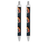 Stylo à bille rétractable noir à pointe fine de 0,5 mm, motif chat drôle, avec inscription « Brother », siamois, mignon et amusant, lot de 1, 2 ou 4 pièces