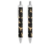 Stylo à bille rétractable noir Divine Pigeon - Pointe fine de 0,5 mm - Séchage rapide - Écriture lisse - 1 pièce AS PIC 2