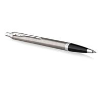 Parker Stylo à bille IM Acier inoxydable Finitions chromées Pointe moyenne Encre bleue