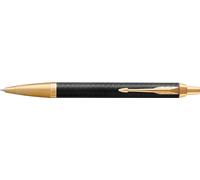 Parker IM Duo Coffret-cadeau avec Stylo Bille et stylo roller | finition métal Brossé avec attributs Or