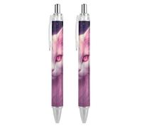 Stylo à bille rétractable style-11, motif méduse colorée, encre noire, 0,5 mm, pour écrire et signer, à la maison, à l'école ou au bureau, lot de 2