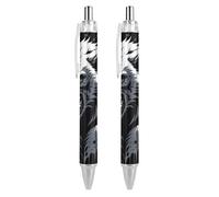 Stylo à bille rétractable style 8, motif méduse colorée, encre noire, 0,5 mm, pour écrire et signer, pour la maison, l'école et le bureau, lot de 2