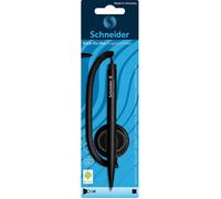 Schneider Pen Stylo à bille Klick-Fix S-4121 avec porte-stylo et chaînette – Noir (blister)