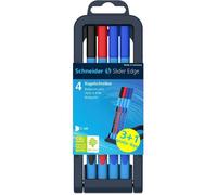 Stylo à bille - SCHNEIDER - Slider Edge XB - Pack 4 pièces - Encre sèche rapidement - Corps 83% recyclé