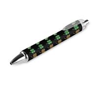Stylo à bille St Day Patricks imprimé trèfle pour adulte 0,5 mm, encre noire, séchage rapide, lisse, 1 pièce AS PIC 1