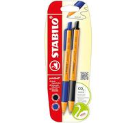 Stylo à bille STABILO pointball - Lot de 2 - Bleu, Noir