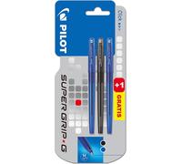 Stylo à bille Super grip G avec capuchon 1 bleu + 1 noir + 1 bleu Pilot