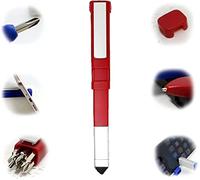 Stylo à Bille Tactile Multifonctionnel avec Support pour téléphone Portable 4 en 1 avec Jeux de Tournevis, kit d'outils de réparation de Gadgets de précision compacts (Rouge)