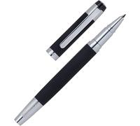 Stylo À Bille « Thames » Noir Stylo D'écriture En Acier Inoxydable Dans Un Corps Noir Mine Noire Coffret Cadeau