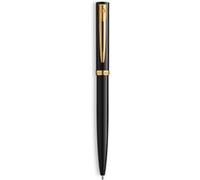 Waterman Stylo-bille Impression, pointe moyenne, encre bleue, laque noire, dorée, boîte cadeau