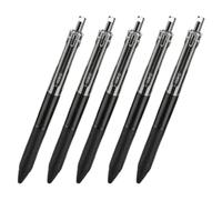 Stylo À Boulets Noirs, Stylo À Bille De Pression, 5 Crayons À Encre Noirs De 0,5 Mm Élégants - Crayons D'apprentissage Des Élèves Portables Avec Pointe Moyenne Pour Les Garçons Et Les Filles