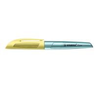 Stylo à cartouche STABILO Flow Cosmetic bleu/jaune métallisé M (moyen)