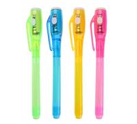 Stylo à coudre avec encre rétractable - Marqueurs de pour tissus, plumes effacées pour un suivi temporaire - Stylos à encre vaporisables, 4 stylos UV avec LED PE