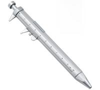 Stylo à coulisse multifonction avec règle de 0 à 100 mm avec bille à encre gel de 0,5 mm, outil de mesure et d'écriture à double usage pour les étudiants au bureau, à l'école (bleu)