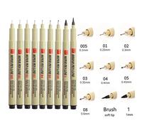 Stylo À Crochet Peint À La Main,Marqueurs À Aiguilles,Manga,Stylo À Ligne,Stylo De Croquis,Ensemble De Papeterie Fournitures Artistiques,Stylo Sakura Artistique - Type 9 Pcs Set #B