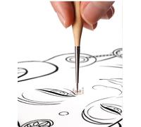 Stylo À Crochet Pour Aquarelle,1 Pièce,Gouache,Cheveux De Belette Doux,Contour,Pinceau De Peinture,Propylène Peint À La Main,Détail Miniature,Art - Type Natural Color 4