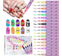 Stylo à dessin 18 couleurs pour ongles, marqueur de peinture pour et contours précis sur verre en céramique et plus encore stylo multi-usages
