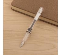 Stylo À Encre À Piston En Plastique Transparent,Garniture Argentée De Haute Qualité,Stylo À Encre À Pointe De 0.38mm,Fournitures Scolaires Et De Bureau - Type A3-Ef