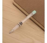 Stylo À Encre À Piston En Plastique Transparent,Garniture Argentée De Haute Qualité,Stylo À Encre À Pointe De 0.38mm,Fournitures Scolaires Et De Bureau - Type A11-Ef